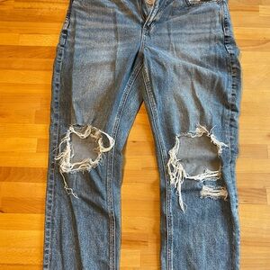 American Eagle Outfitters Blue Boyfriend Jeans Distressed